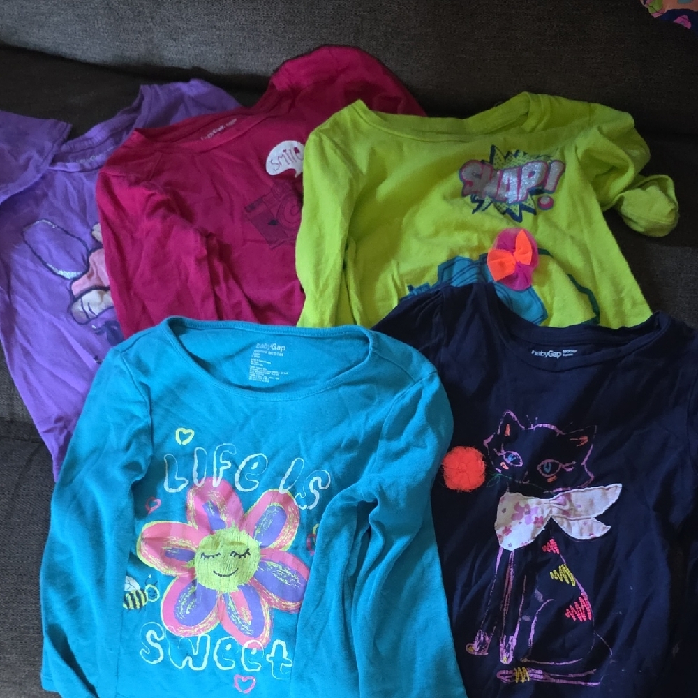 GAP Kids Long Sleeve Tees - Purple, Pink, Green, Blue, Navy